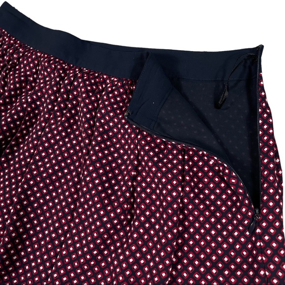 Coldwater creek size 4 navy blue, white, red diamond pattern midi skirt like new - Picture 6 of 15